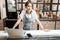 Saleswoman working at the cafe or confectionery shop