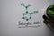 Salicylic acid molecule write on the white board. Structural chemical formula. Education concept