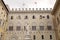 Salimbeni Palace with Contrade flags, Siena, Tuscany Italy