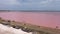 Saline Saint-Martin in Gruissan Aude with the reddish colored water in south france