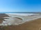 Saline Salt Lake in the Azov Sea coast. Former estuary. View from above. Dry lake. View of the salt lake with a bird\'s eye view