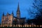 Salisbury Cathedral at dusk