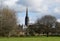 Salisbury Cathedral from Water Meadows, Wiltshire, UK