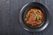 Salisbury steaks on plate, top view