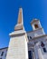 The Sallustiano obelisk above the Spanish Steps and Trinita dei Monti church in the background, Rome, Italy.