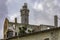 Sally Harbor and guardhouse with watchtower of the U.S. federal prison on Alcatraz Island in San Francisco Bay, California, USA.