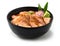 Salmon Aburi Don Served Carved vegetables Japanese Food