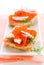 Salmon appetizer with red caviar