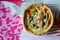 Salmon and broccoli quiche