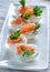 Salmon cream cheese deviled eggs