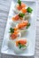 Salmon cream cheese deviled eggs