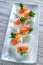 Salmon cream cheese deviled eggs