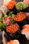 Salmon eggs sushi