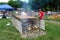 Salmon expertly barbecued over an alder wood fire