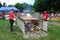 Salmon expertly barbecued over an alder wood fire