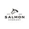 Salmon fish seafood Silhouette logo design