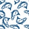 Salmon fish seamless pattern