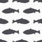 Salmon fish silhouette seamless pattern. Seafood meat. Background for craft food packaging