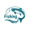 Salmon fishing emblem