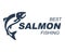 Salmon Fishing emblem vector illustration