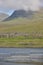 Salmon fishing farm pools in Faroe islands fjords. Aquaculture