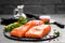 Salmon. Fresh salmon fish. Raw salmon fish fillet