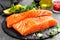 Salmon. Fresh salmon fish. Raw salmon fish fillet