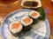 Salmon maki and soy sauce