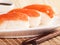 Salmon nigiri sushi
