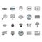 Salmon related icon and symbol set in glyph design