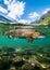 Salmon in the rivers of Alaska. Wilderness and wildlife. Generative Ai