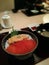 Salmon roe and sea urchin donburi rice bowl in Hokkaido, Japan