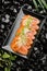 Salmon sashimi with daikon