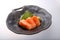Salmon sashimi with wasabi, japanese traditional food.