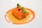 Salmon served as gourmet sashimi