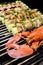 Salmon Skewers and Lobster BBQ