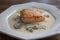 Salmon and sorrel sauce french cuisine