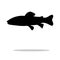 Salmon trout fish black silhouette aquatic animal