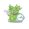 Salmonella enterica mascot design concept smiling with clock