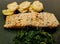 Salmonsteak and Spinach