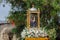 SALOBRENA, SPAIN - 08 OCTOBER 2023 Figure of the Virgin of the Rosary from the town of Salobrena on the Costa Tropical in the