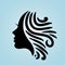 Salon Hair and beauty logo template silhouete woman potrait