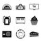 Saloon icons set, simple style