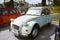 Salou, Spain - July 2013: White retro Citroen car stands on display in Salou