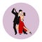 Salsa or argentine tango dancing couple man and woman in vector. International tango day