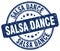 salsa dance blue grunge round stamp