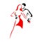 Salsa dance school logo. Couple dancing latin music