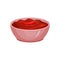 Salsa with red-hot chili pepper in ceramic dip bowl. Traditional piquant sauce of Mexican cuisine. Thick spicy liquid