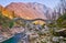 The Salt Bridge across Verzasca River in front of Pizzo di Vogorno Mount, Lavertezzo, Valle Verzasca, Switzerland