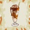 Salt Caramel Milkshake recipe. Menu element for cafe or restaurant with milk fresh drink. Fresh cocktail for healthy life